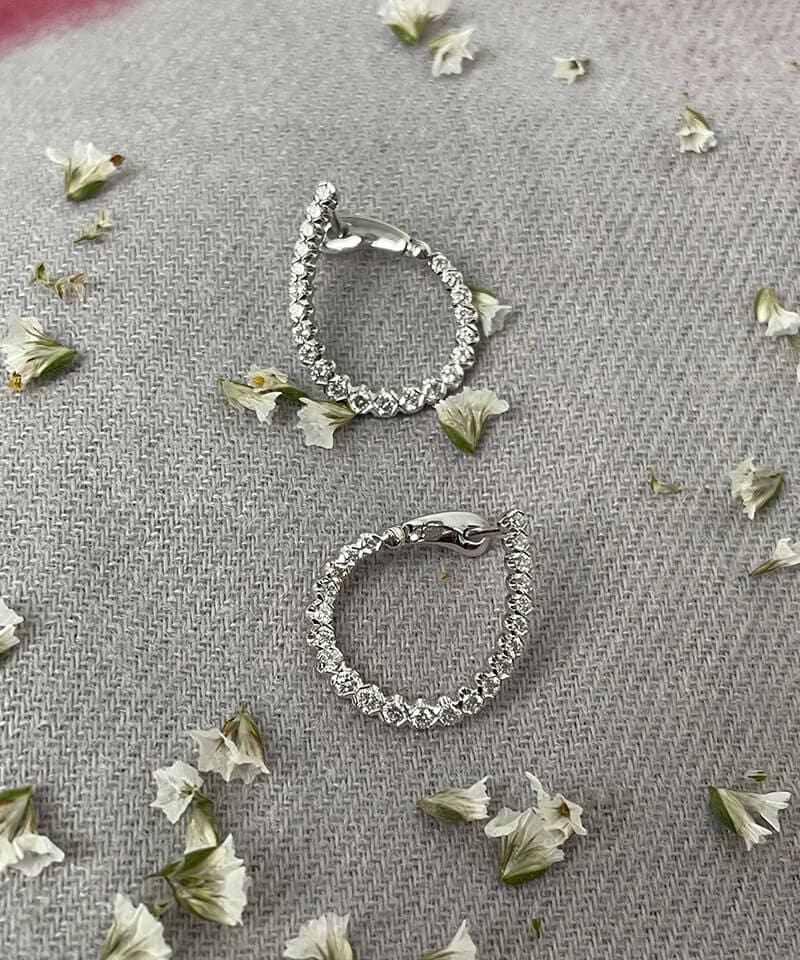 Diamond-Curvy-Hoops AK Social Media Diamond Curvy Hoops White Gold Post and hinged backs